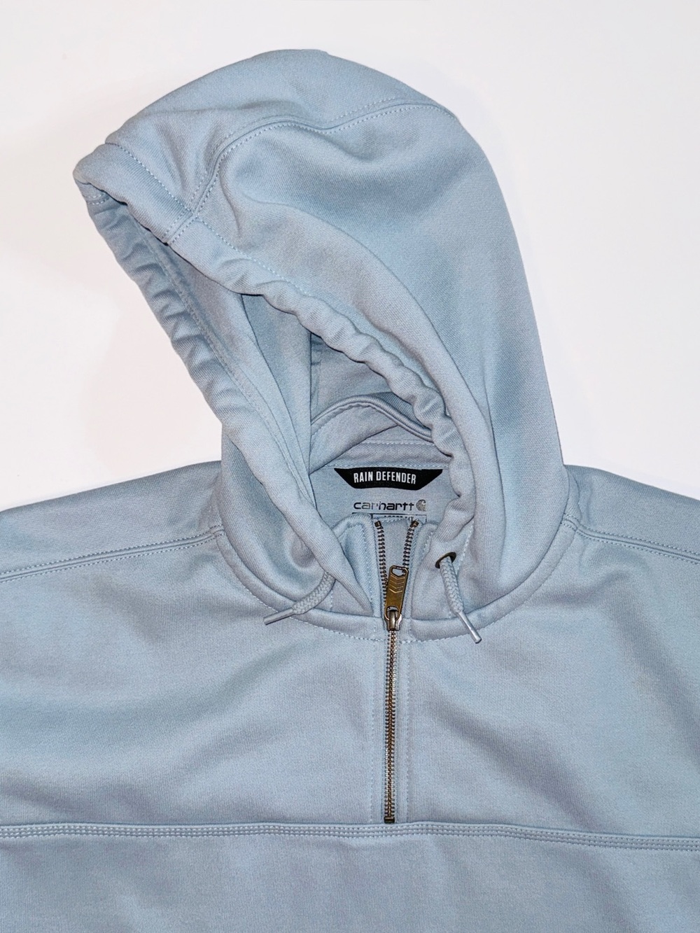 Carhartt Rain Defender Quarter Zip Hoodie Light Blue Large Tall - Picture 5 of 12
